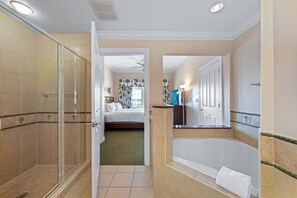 Bathtub, hair dryer, towels, soap