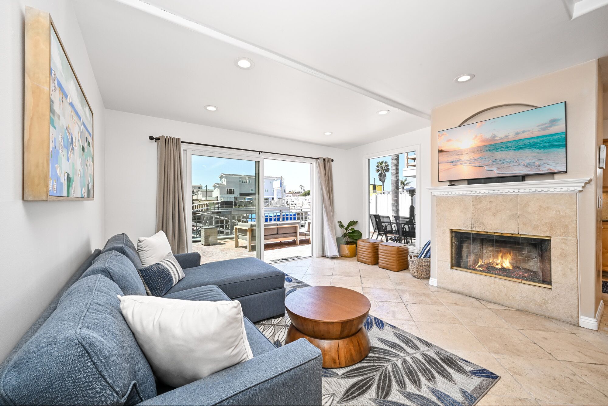 Sunset Island Waterfront Home with Kayaks across the Street from the Beach