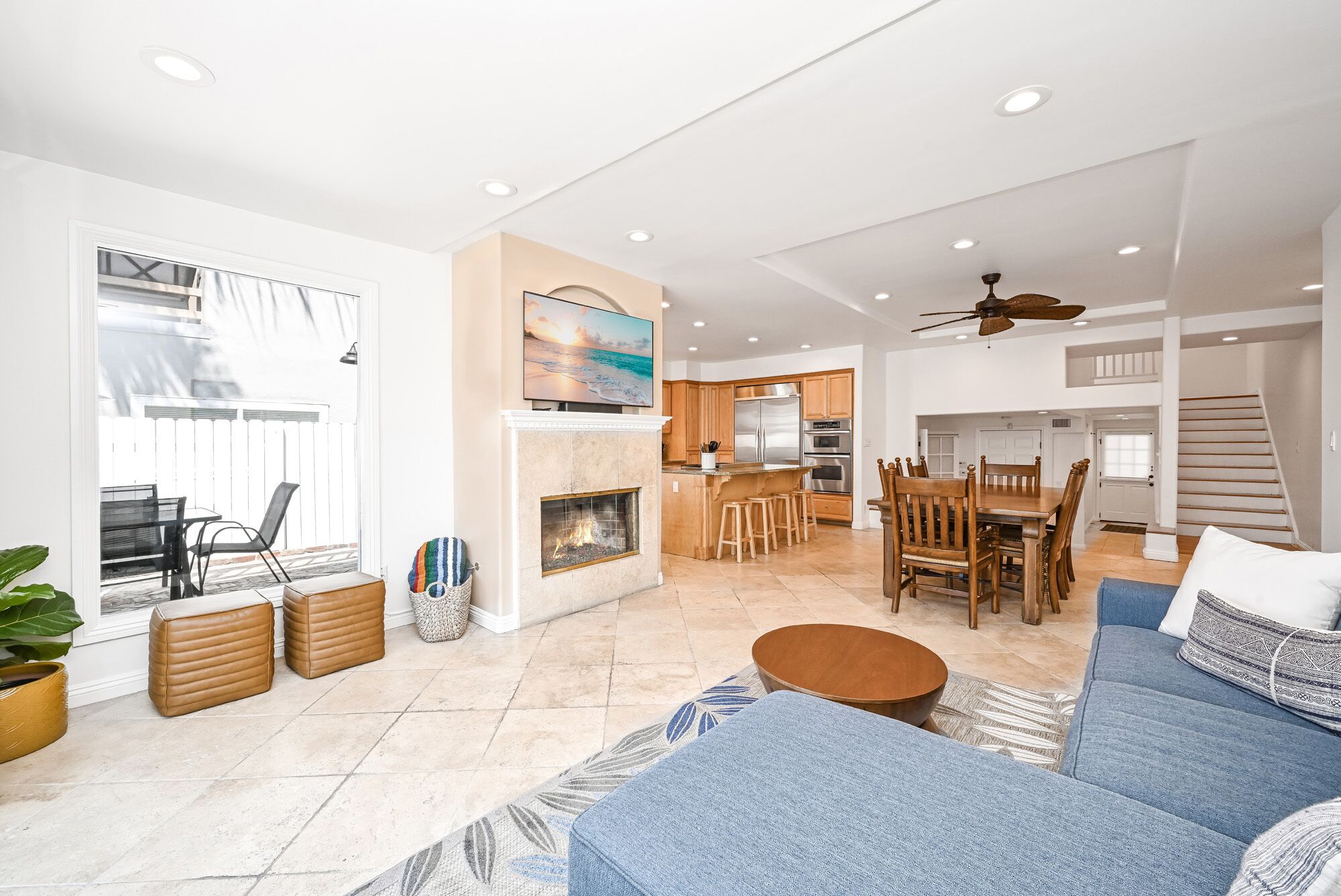 Sunset Island Waterfront Home with Kayaks across the Street from the Beach