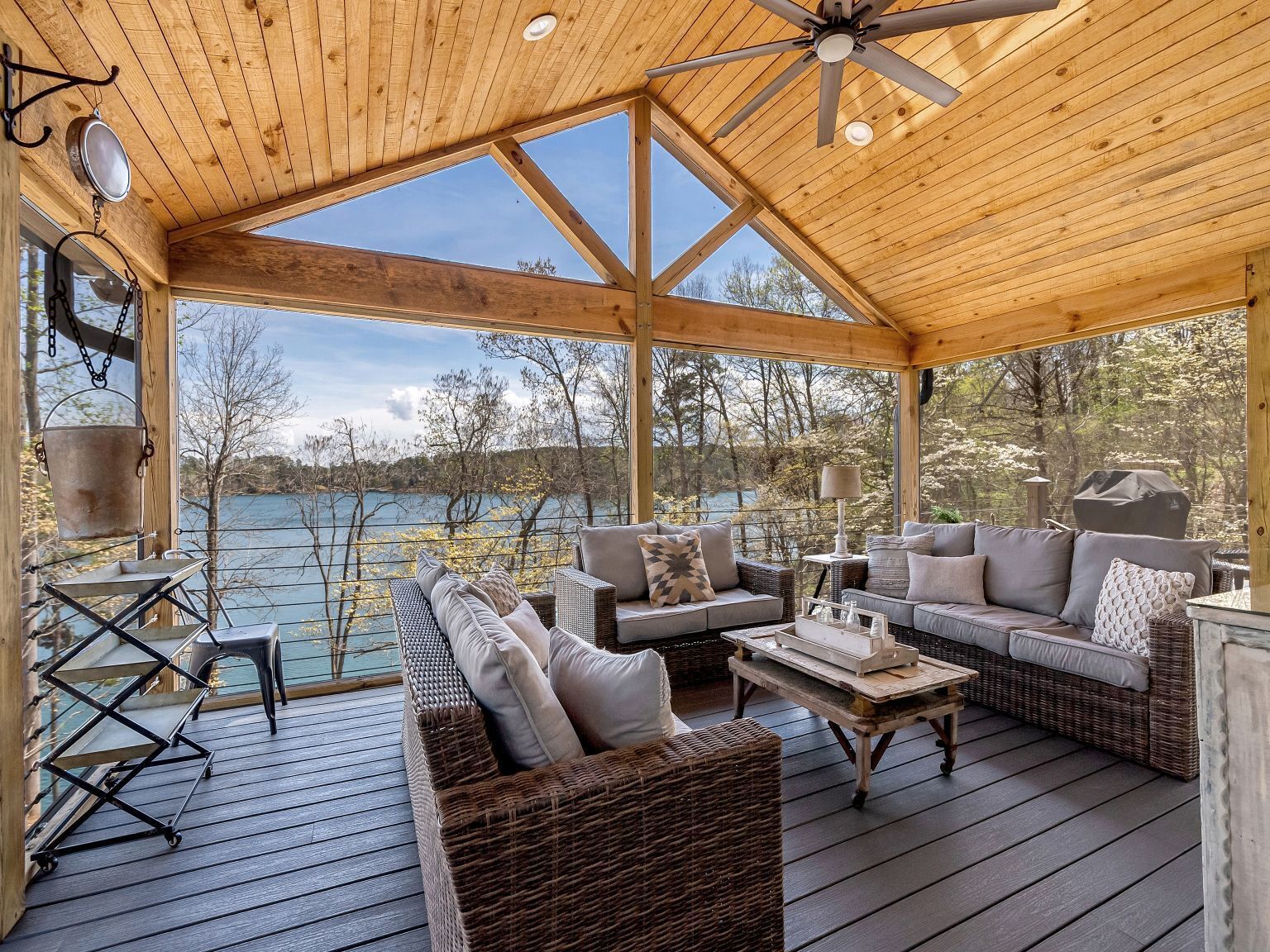 TV, fireplace, foosball