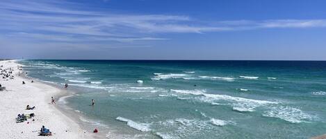 Sun-loungers, beach towels