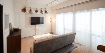 Family Room | Living area | 50-inch flat-screen TV with satellite channels, TV