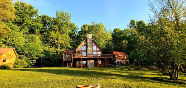 Exterior - Peaceful A-Frame Home in Kentucky • Hot Tub, Sauna & Private Fishing Pond (Irvine)