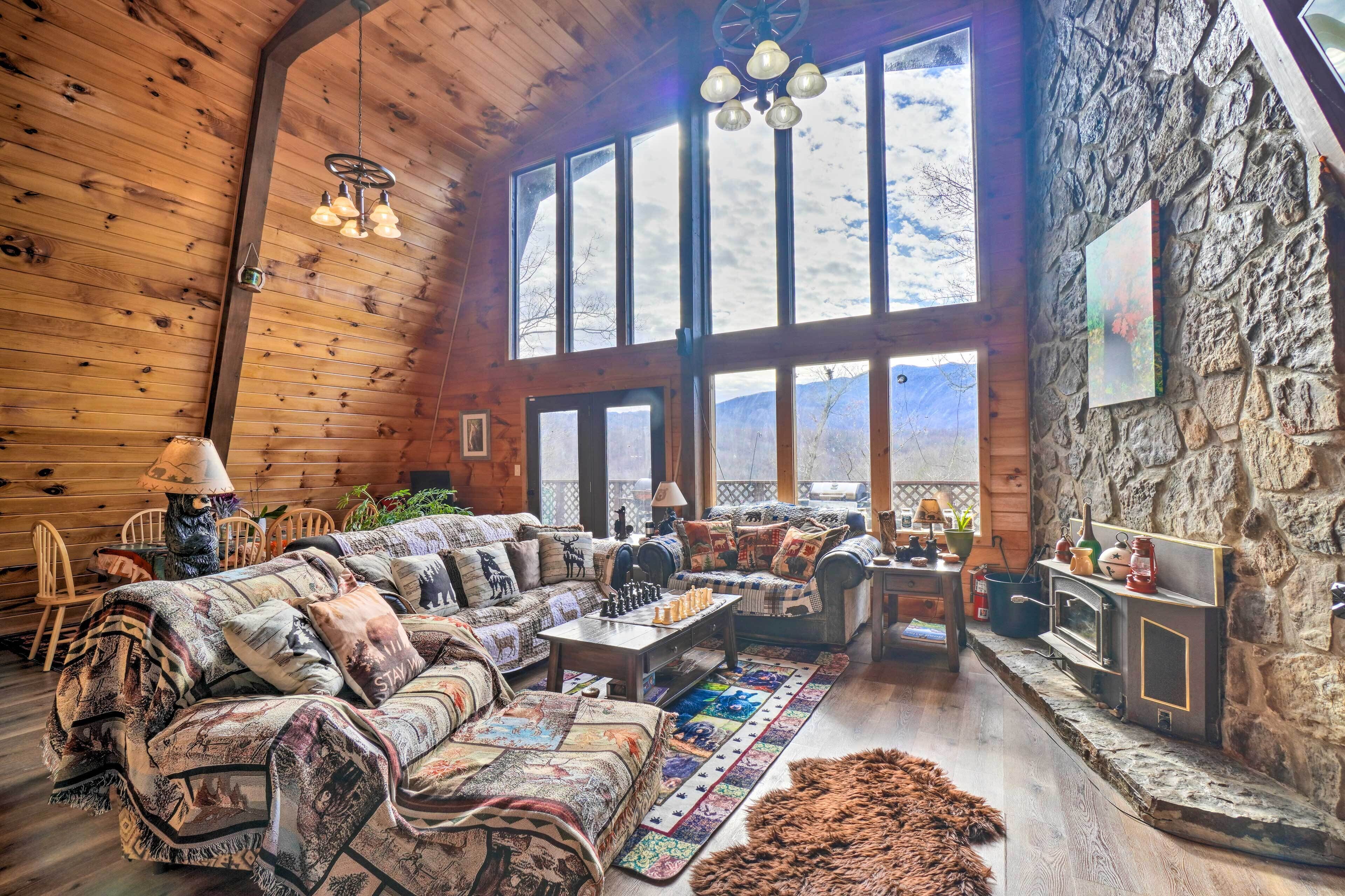 TV, fireplace, video games, DVD player