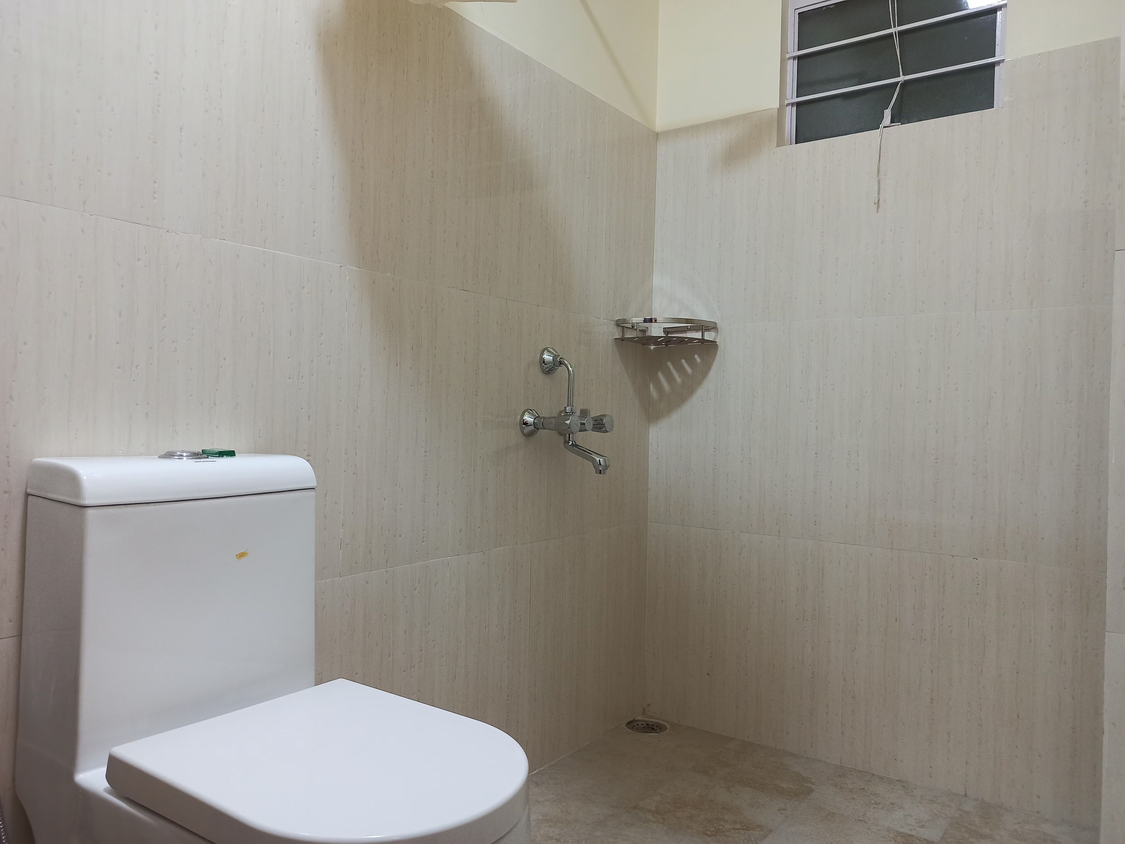 Shower, free toiletries, slippers, towels