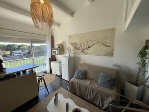 TV - Mezzanine studio for 4, pets allowed, secure parking, near shops (Saint-Cyprien)