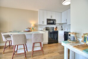 Condo, 1 Bedroom | Private kitchen | Fridge, oven, coffee/tea maker, toaster - 0611 Endless Horizon by Atlantic Towers (Carolina Beach)
