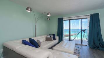 Condo, Multiple Beds, Balcony, Ocean View (Turtle Love) | Living area | 42-inch flat-screen TV with digital channels