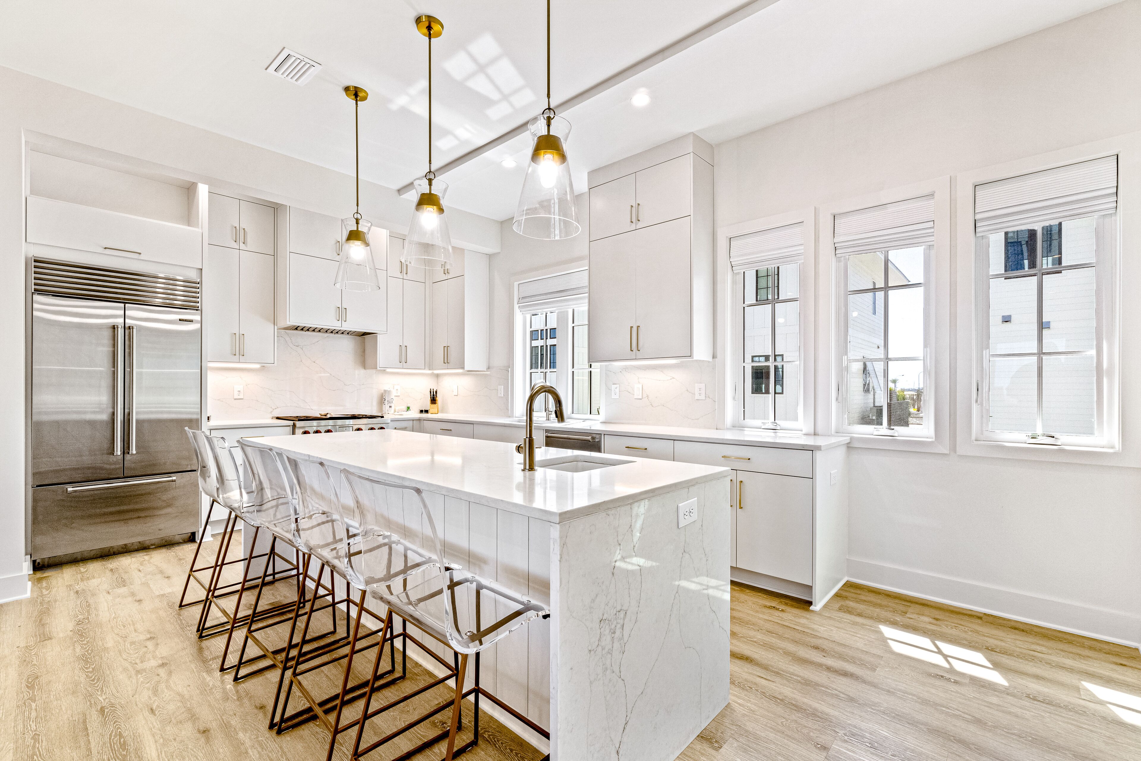 Spacious beachside community home with ocean view, private pool, & fireplace