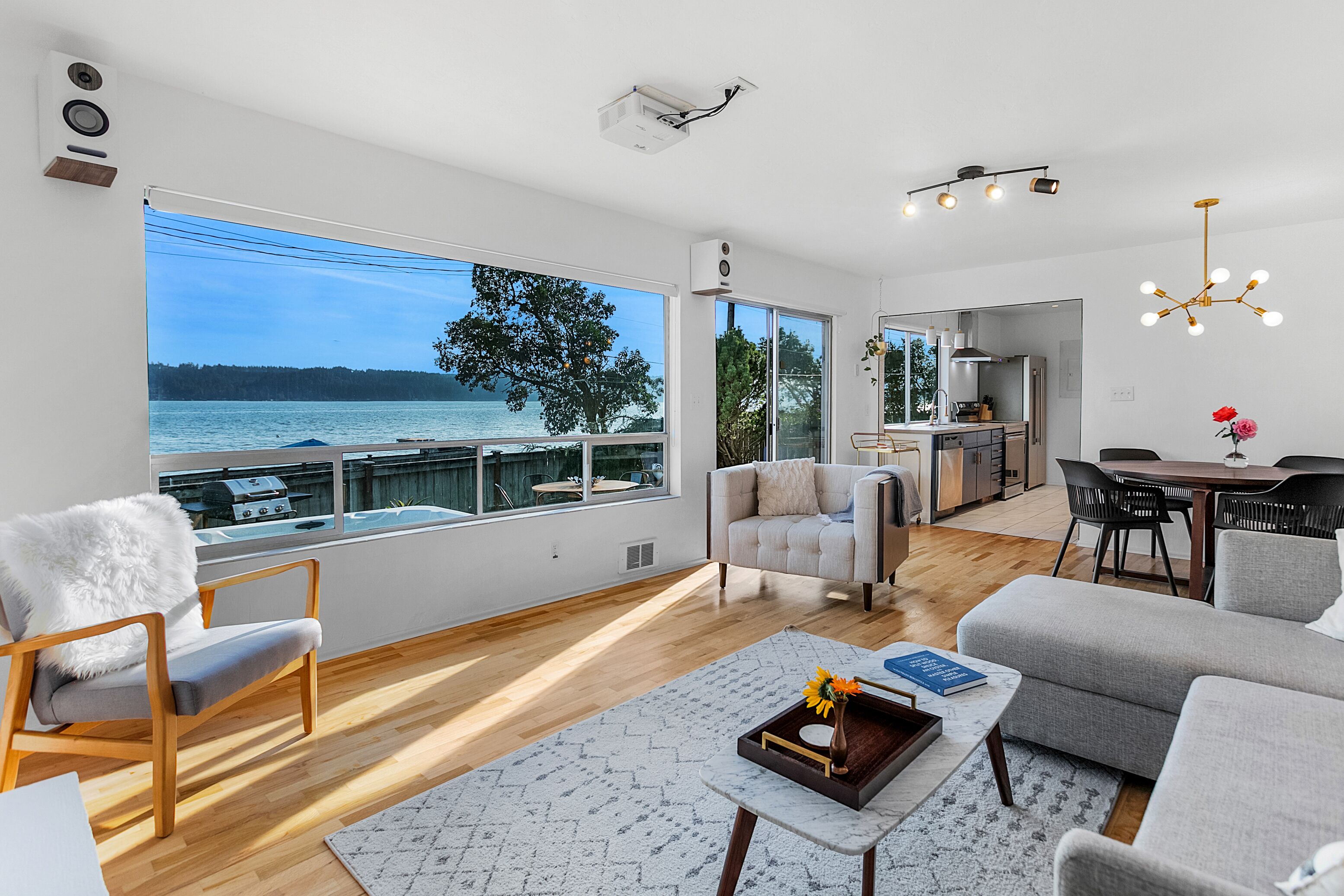 New! Private beach on Hood Canal, Hot Tub, King Beds, Disco Lounge, Firepit