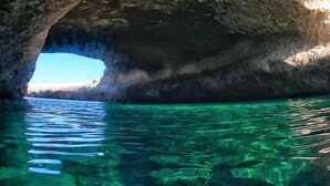 A natural rock formation with a clear water pool underneath. - HOUSE SEA MOUNTAIN (Bonarcado)
