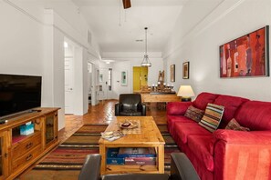 TV, fireplace, offices