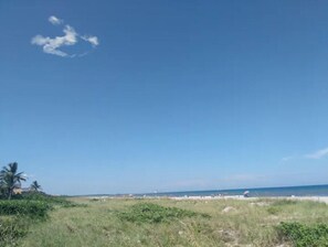 Beach nearby, sun loungers, beach towels