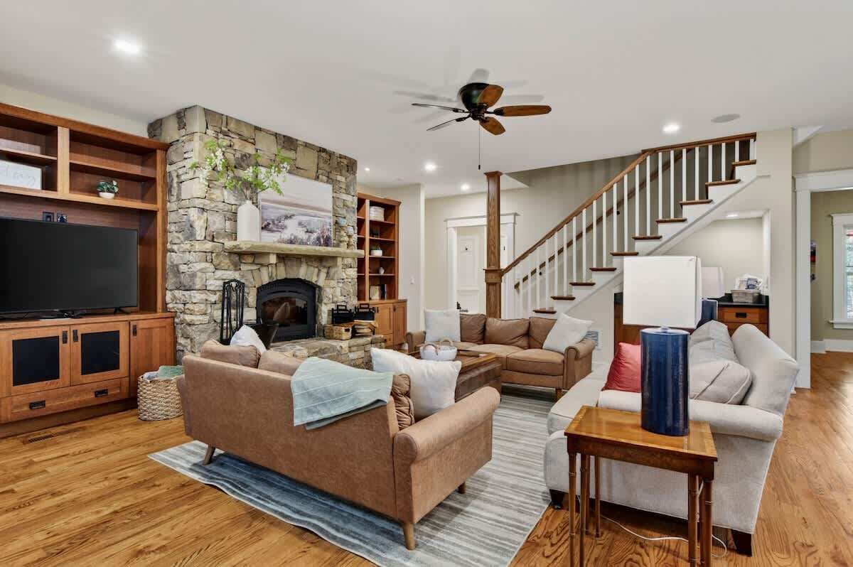 Smart TV, fireplace, video games, foosball