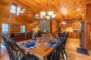 Dining - The Forge: Dog Friendly Cabin | Firepit | Gated community 15min to West Jefferson! (Lansing)