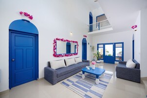 Quadruple Room, 4 Bedrooms, Non Smoking, Lake View | Living area | 32-inch LED TV with digital channels, TV