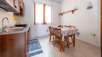 Fridge, oven, stovetop, cookware/dishes/utensils