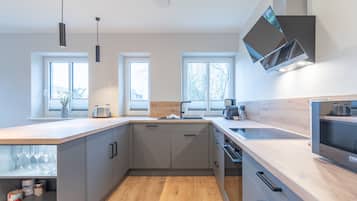 Kühlschrank, Mikrowelle, Ofen, Herdplatte