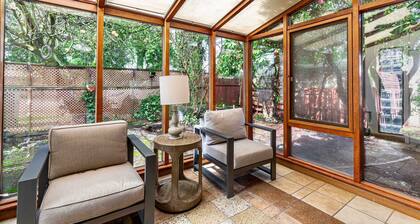 Spacious Mid Century Modern Sunroom Rambler with Portable AC