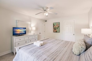 2 bedrooms, iron/ironing board, travel crib, WiFi