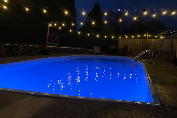 Piscina externa, piscina aquecida