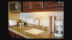 Fridge, microwave, coffee/tea maker