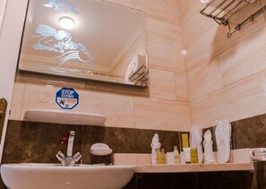 Panoramic Apartment, 2 Bedrooms, Sea View | Bathroom | Combined shower/tub, free toiletries, hair dryer, slippers - Gleem Luxury Apartments  (Alexandria)