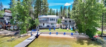 2 Lakefront Homes - Sleeps 16 - Dock - Beach - Walk to Dining & Park