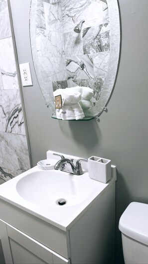 Towels, soap, shampoo