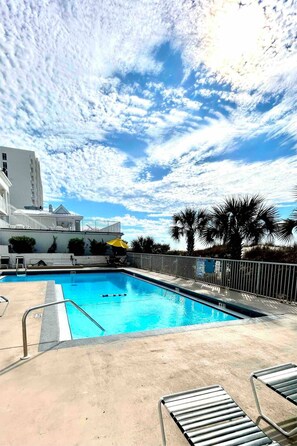 Outdoor pool, a heated pool - Ambassador #224 w/Amazing Beach Front View ~ Pool ~ Hot Tub ~ Pier Park~ Pets Ok (Panama City Beach)