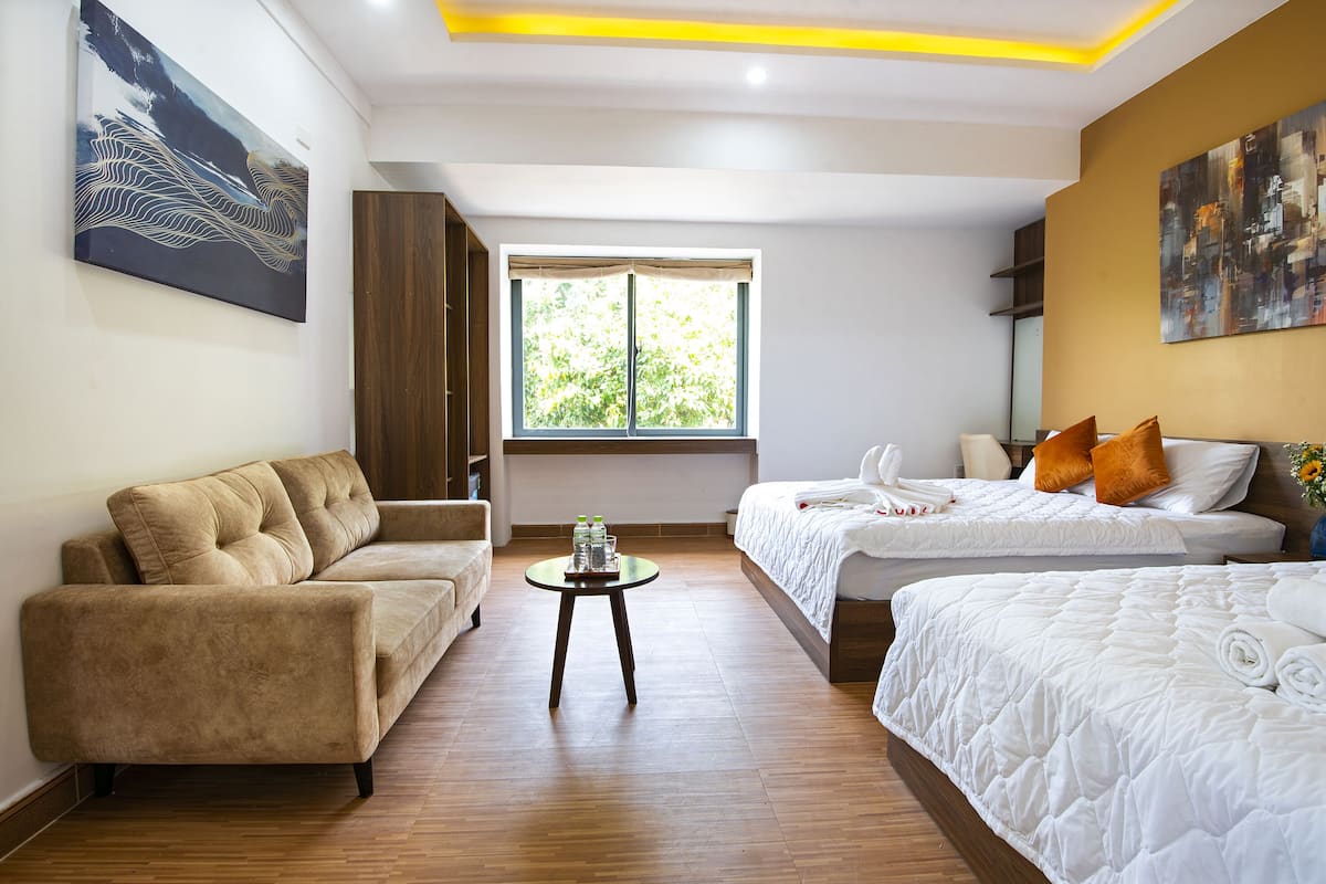 Premium bedding, memory-foam beds, minibar, desk