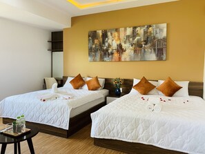 Family Quadruple Room, 1 Bedroom | Premium bedding, memory-foam beds, minibar, desk
