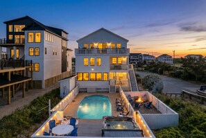 A heated pool - NY Sale: Coastline Haven Oceanfront | OBX Pier | Pool • Spa • Elevator (NAGS HEAD)