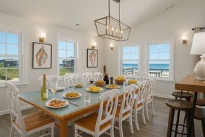 Dining - NY Sale: Coastline Haven Oceanfront | OBX Pier | Pool • Spa • Elevator (NAGS HEAD)