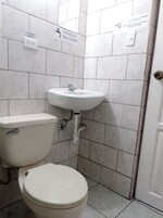 Rainfall showerhead, towels