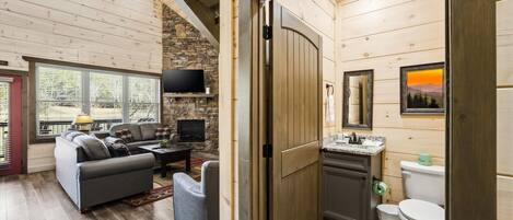 Cabaña, varias camas, hidromasaje | Interior