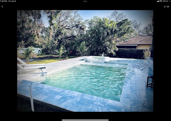 Outdoor pool, a heated pool