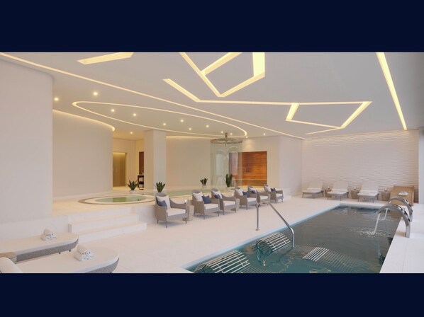 Piscine extérieure, piscine à débordement