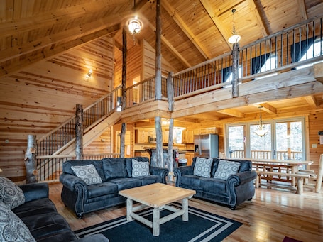 TV, fireplace. Bison Lodge by The Inn & Spa at Cedar Falls