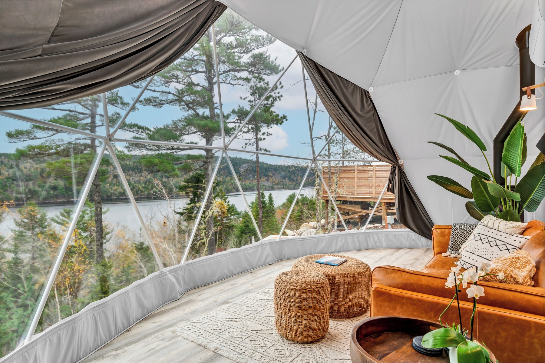 Luxury Glamping Dome 3, Forest and Partial Lake View | View from room
