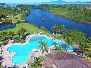Outdoor pool, a heated pool