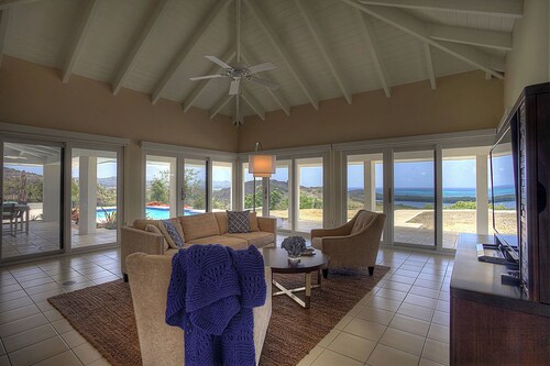 Exquisite house overlooking Caribbean ocean, 7.7 gated acres.