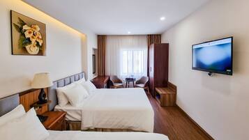 Quarto família | Frigobar, escrivaninha, quartos à prova de som, Wi-Fi de cortesia