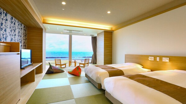 Japanese-Style Superior Room with Twin Beds with Ocean View (4 Adults), Non Smoking