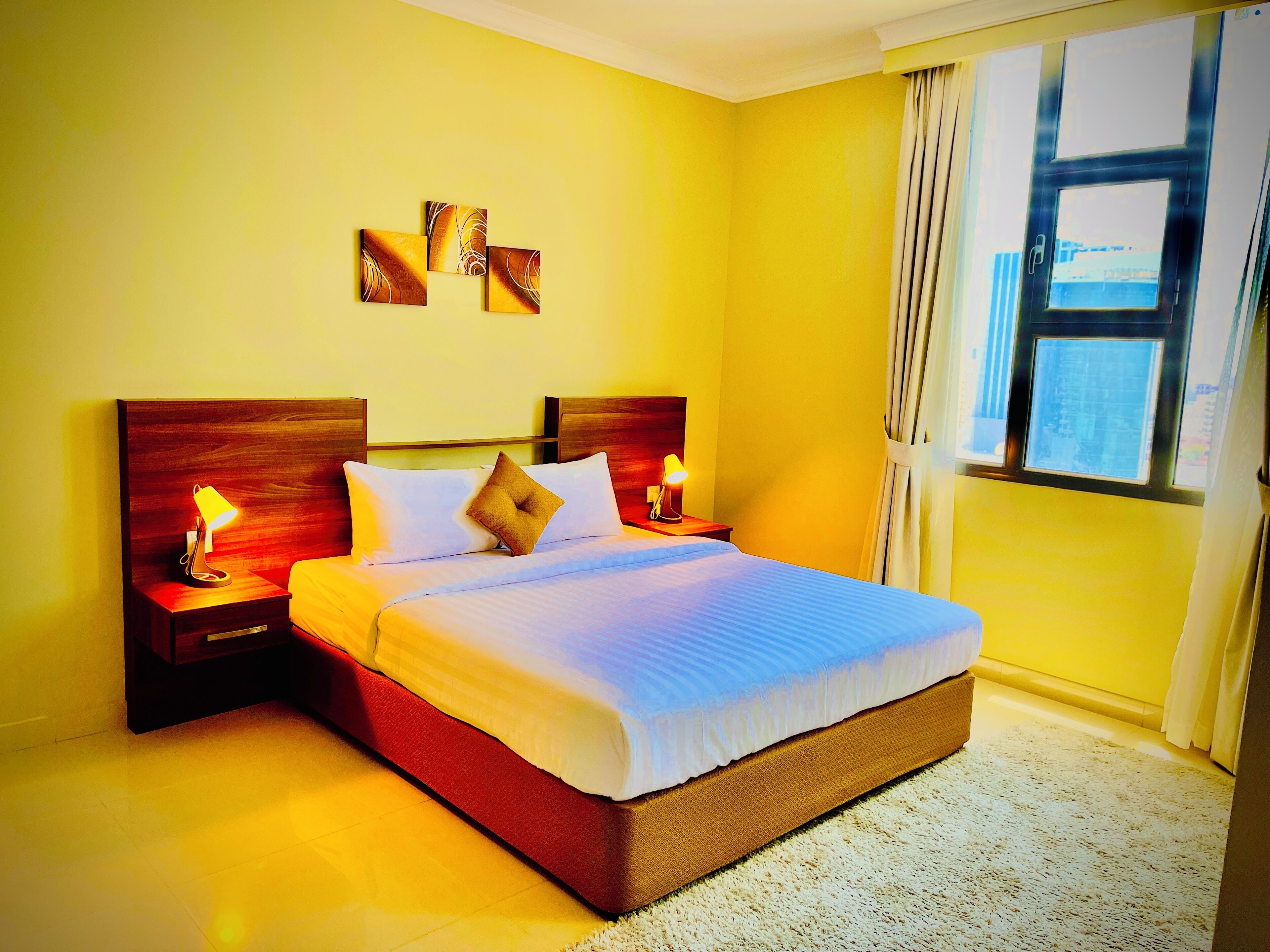 Premium bedding, down comforters, memory foam beds, free WiFi