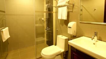 Ducha, secador de pelo, toallas