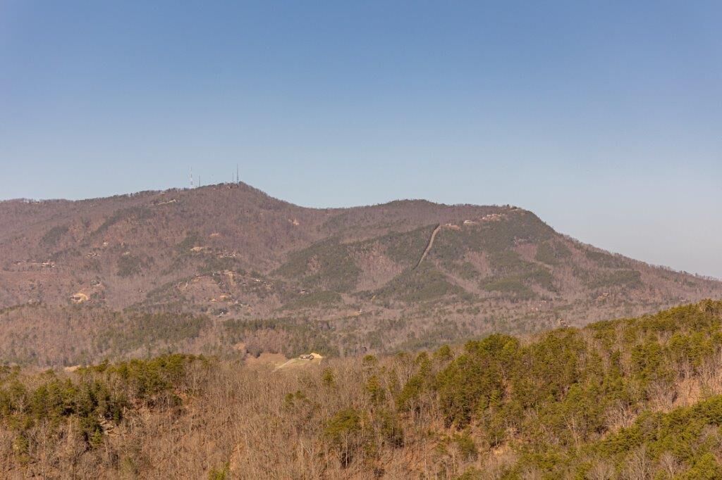 A mountainous landscape with a clear sky.