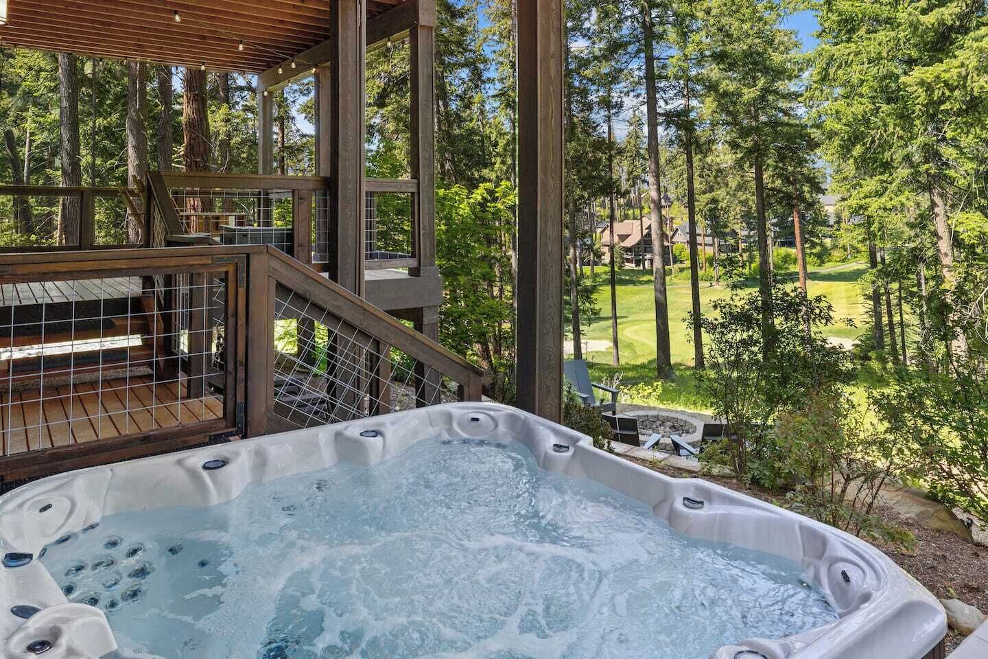 7 person hot tub off the lower deck