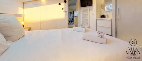 Departamento Deluxe, 2 habitaciones, 2 baños (SOUTH BEACH) | 1 habitación, sábanas de algodón egipcio y ropa de cama de alta calidad