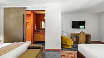 Memory foam beds, blackout drapes, bed sheets